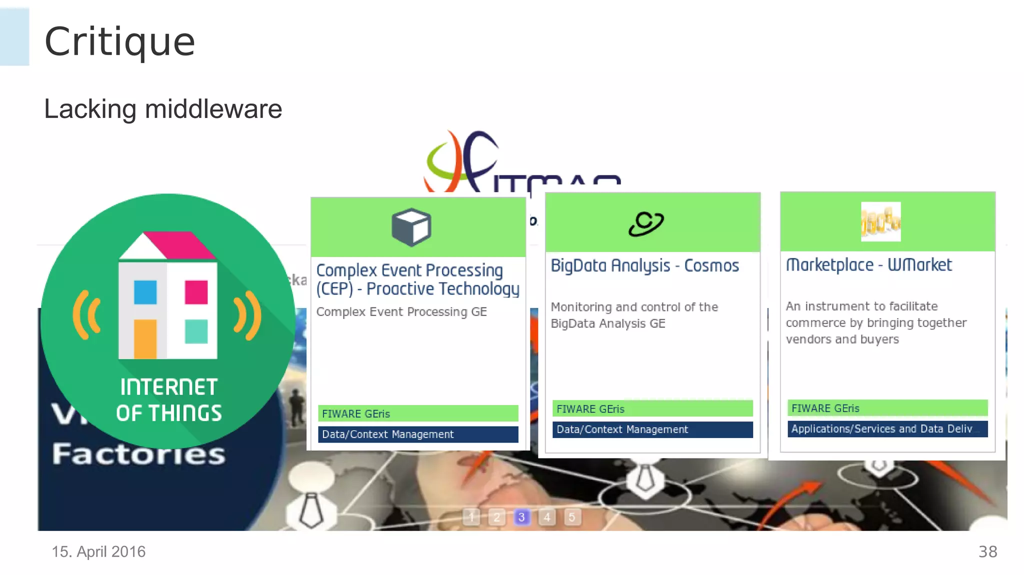 15. April 2016 38
Critique
Lacking middleware
 