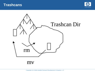 Copyright (C) 2008 Hewlett-Packard Development Company, L.P.
Trashcans
Trashcan Dir
rm
mv
 