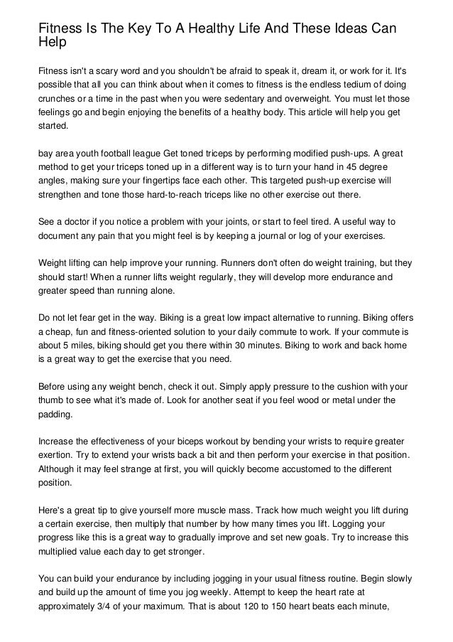 Fitness Is The Key To A Healthy Life And These Ideas Can Help