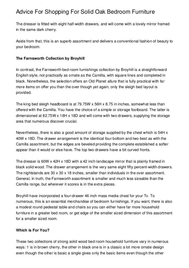 Advice For Shopping For Solid Oak Bedroom Furniture