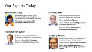 Our Experts Today
Ashok K. Mishra
Professor, Agribusiness, W. P. Carey School
of Business, Arizona State University
Editor...