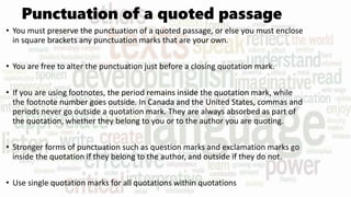 Quotation Altering Advice on academic writing | PPTX