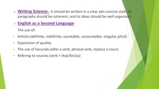 Entry #2 : Advice on academic writing | PPTX