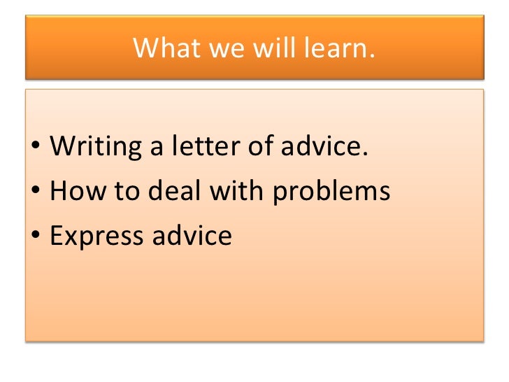 how do i write a letter of advice letter of advice