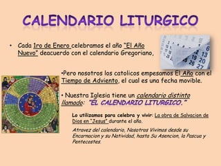 Calendario Liturgico, 