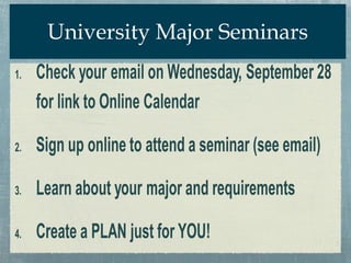 University Major Seminars 
