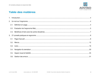 27 conseils pratiques en ergonomie Web