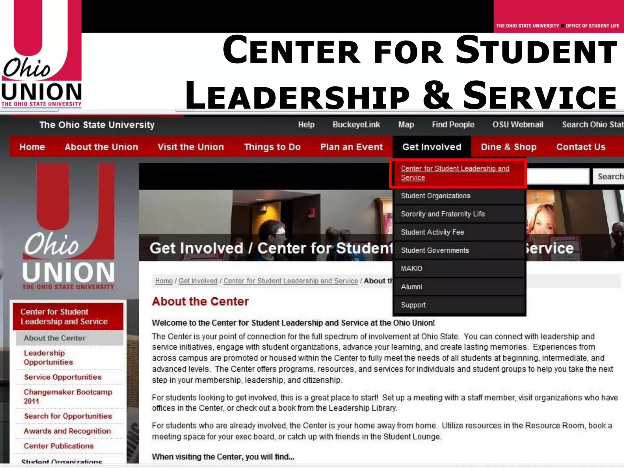 Center for Student
Leadership & Service
 