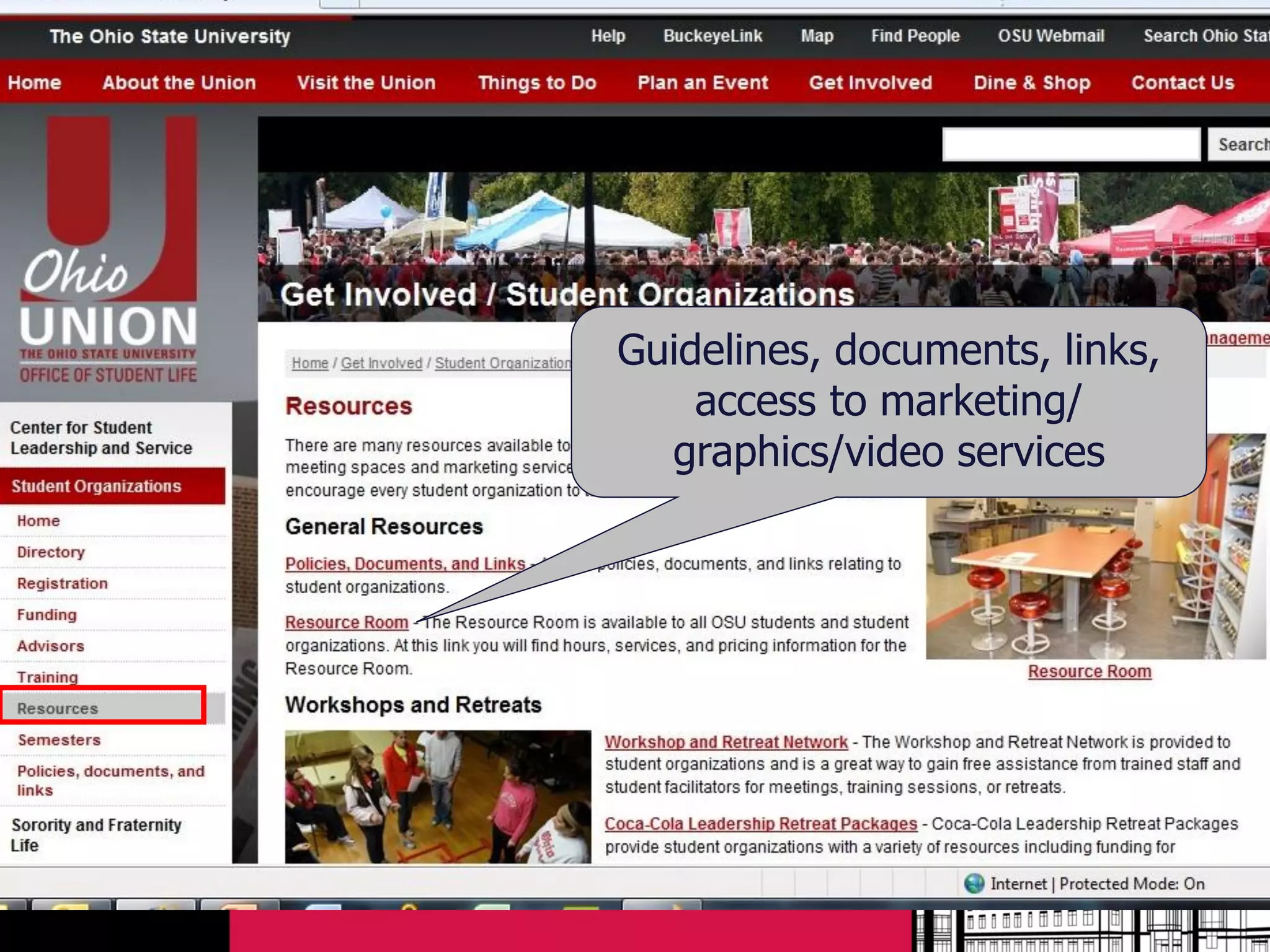 Guidelines, documents, links,
    access to marketing/
  graphics/video services
 