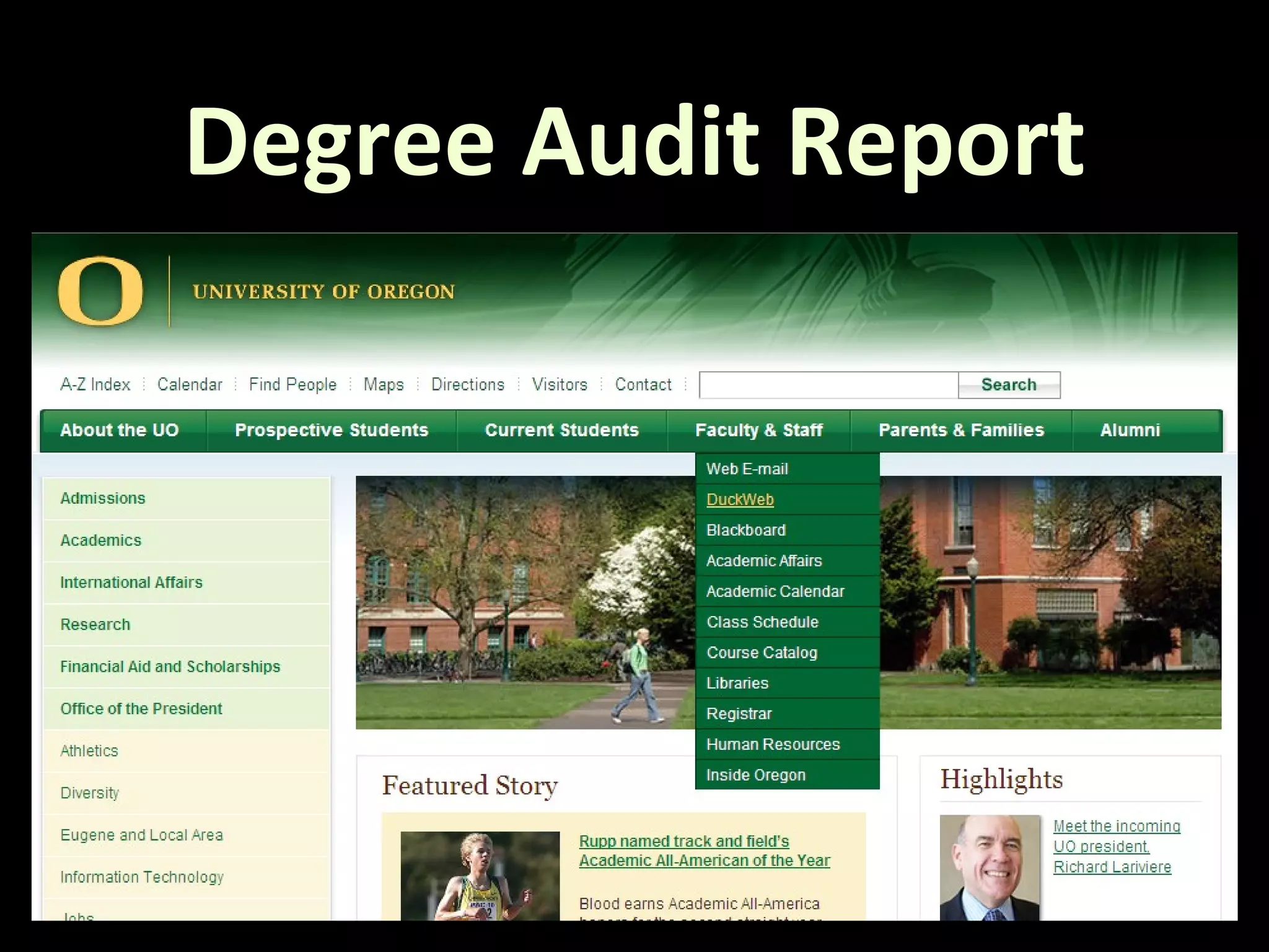 Degree Audit Report
 