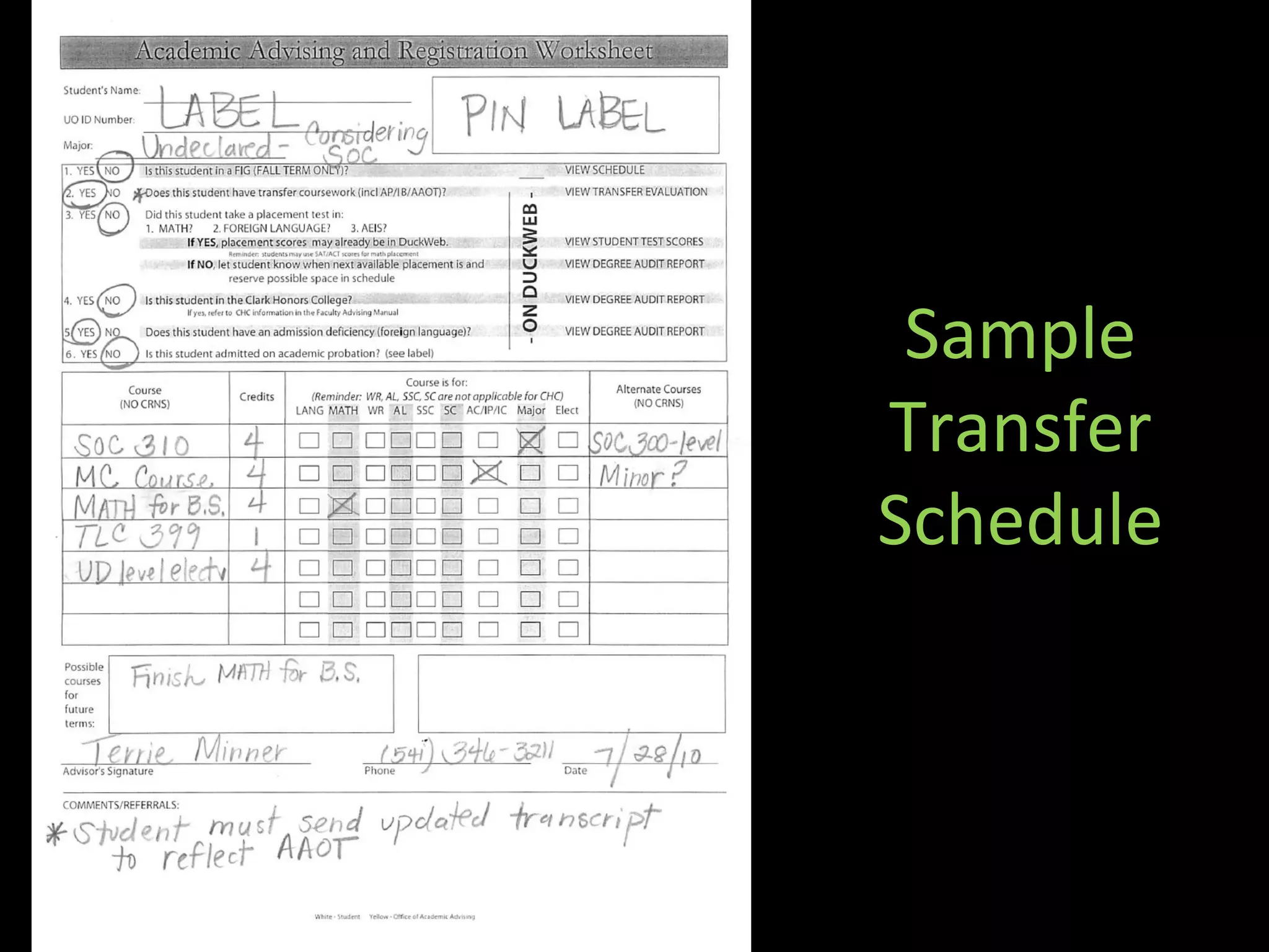 Sample
Transfer
Schedule
 
