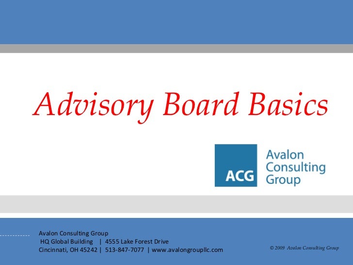 Advisory Board Basics