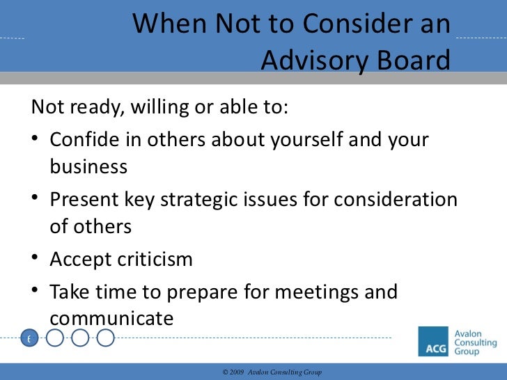 Advisory Board Basics