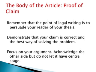 Advanced Legal Writing | PPTX