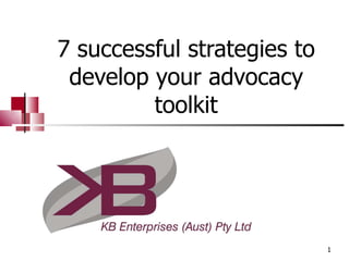 7 successful strategies to develop your advocacy toolkit 