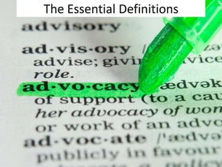 The Essential Definitions