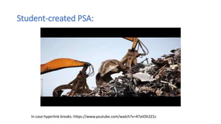 Student-created PSA:
In case hyperlink breaks: https://www.youtube.com/watch?v=47aItSh2Z1c
 