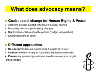 Advocacy presentation Amnesty International | PDF