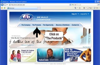 AdvoCare Product Page instructions