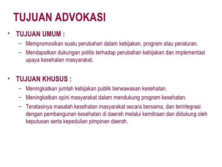 Advokasi dalam bidang kesehatan masyarakat