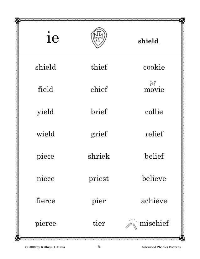 Worksheets Ie Words Phonics List advphonicswholebook