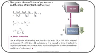 • The greater the coefficient of performance
and the more efficient is the refrigerator:
CHEM540 Lecture Notes 1 (Dr Fateh Eltaboni) 102
 