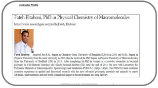 CHEM540 Lecture Notes 1 (Dr Fateh Eltaboni) 2
Instructor Profile
 