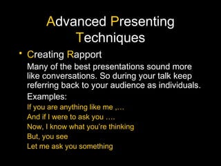 Advanced Presentation Techniques | PPT