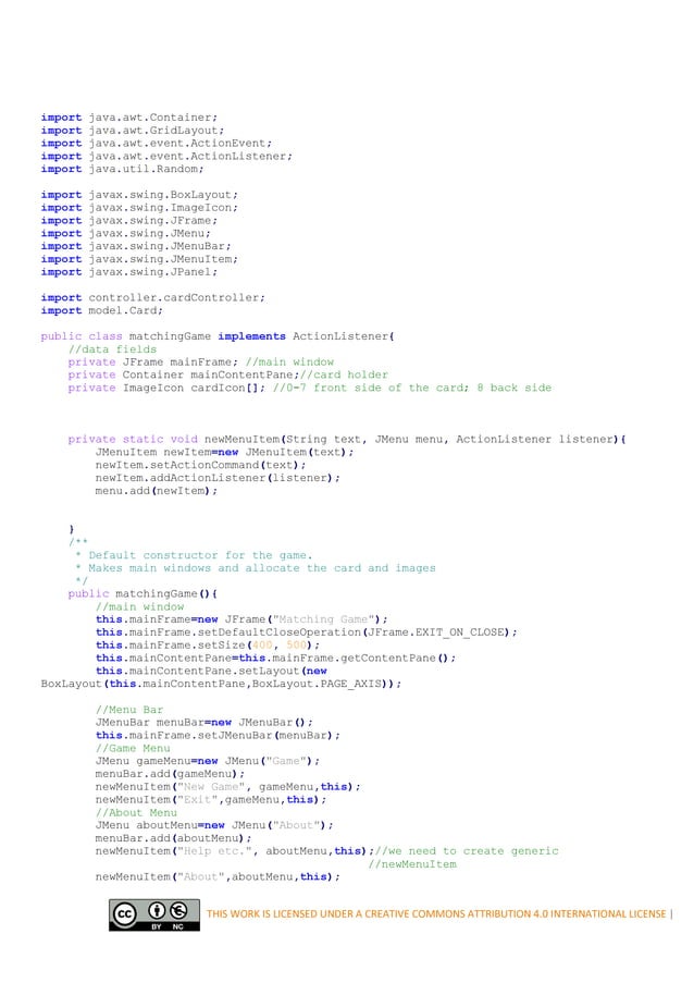 Matching Game In Java | PDF