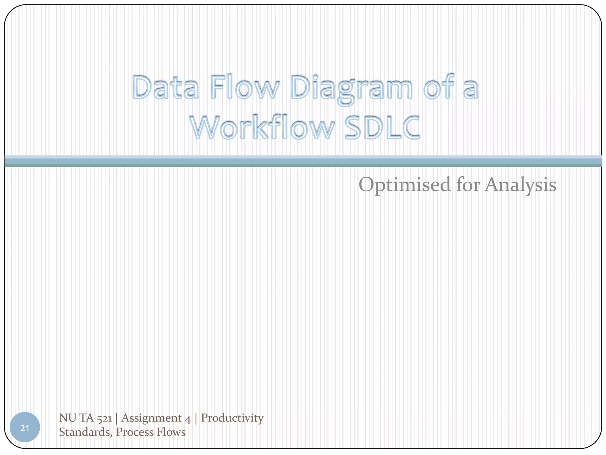 Optimised for Analysis




     NU TA 521 | Assignment 4 | Productivity
21   Standards, Process Flows
 