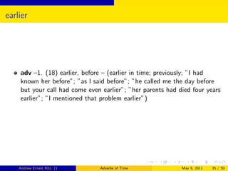 Adverbs of Time | PDF