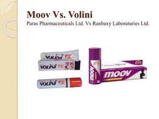 Moov Vs. Volini
Paras Pharmaceuticals Ltd. Vs Ranbaxy Laboraturies Ltd.
 