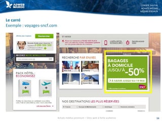 CONSEIL DIGITAL
ACHATS MÉDIAS
MÉDIAS SOCIAUX
Le carré
Exemple : voyages-sncf.com
34Achats médias premium – Sites web à forte audience
 