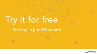 Try it for free
Starting at just $99/month
 