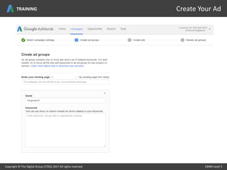 Copyright © The Digital Group (T/DG) 2017 All rights reserved CMMI Level 5Copyright © The Digital Group (T/DG) 2017 All rights reserved CMMI Level 5
Create Your AdTRAINING
 
