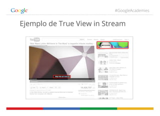 #GoogleAcademies

Ejemplo de True View in Stream

 