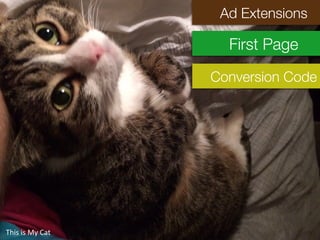Ad Extensions 
First Page 
Conversion Code 
This 
is 
My 
Cat 
 