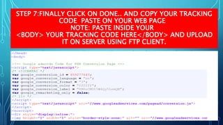 Google Adwords conversion tracking | PPTX