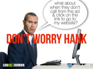 Mike_J_Arce
what about
when they don’t
call from the ad
& click on the
link to go to
my website?
don’t worry hank
 