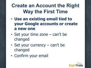 AdWords Nitty GrittyYour Quality Score is determined byThe relevance of your adThe relevance of your landing pageYour clickthrough rateOther mysterious factors