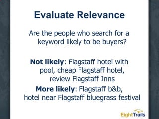 Keyword ResearchGenerate a seed listAsk your customersAsk your front-line employeesLook at analytics or server logs