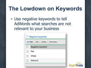 Evaluate RelevanceThe more precise the search, the closer they are to buying:HotelBoutique hotelBed and breakfastBed and breakfast FlagstaffBed and breakfast fireplace FlagstaffBed and breakfast near Pine Mountain Amphitheater