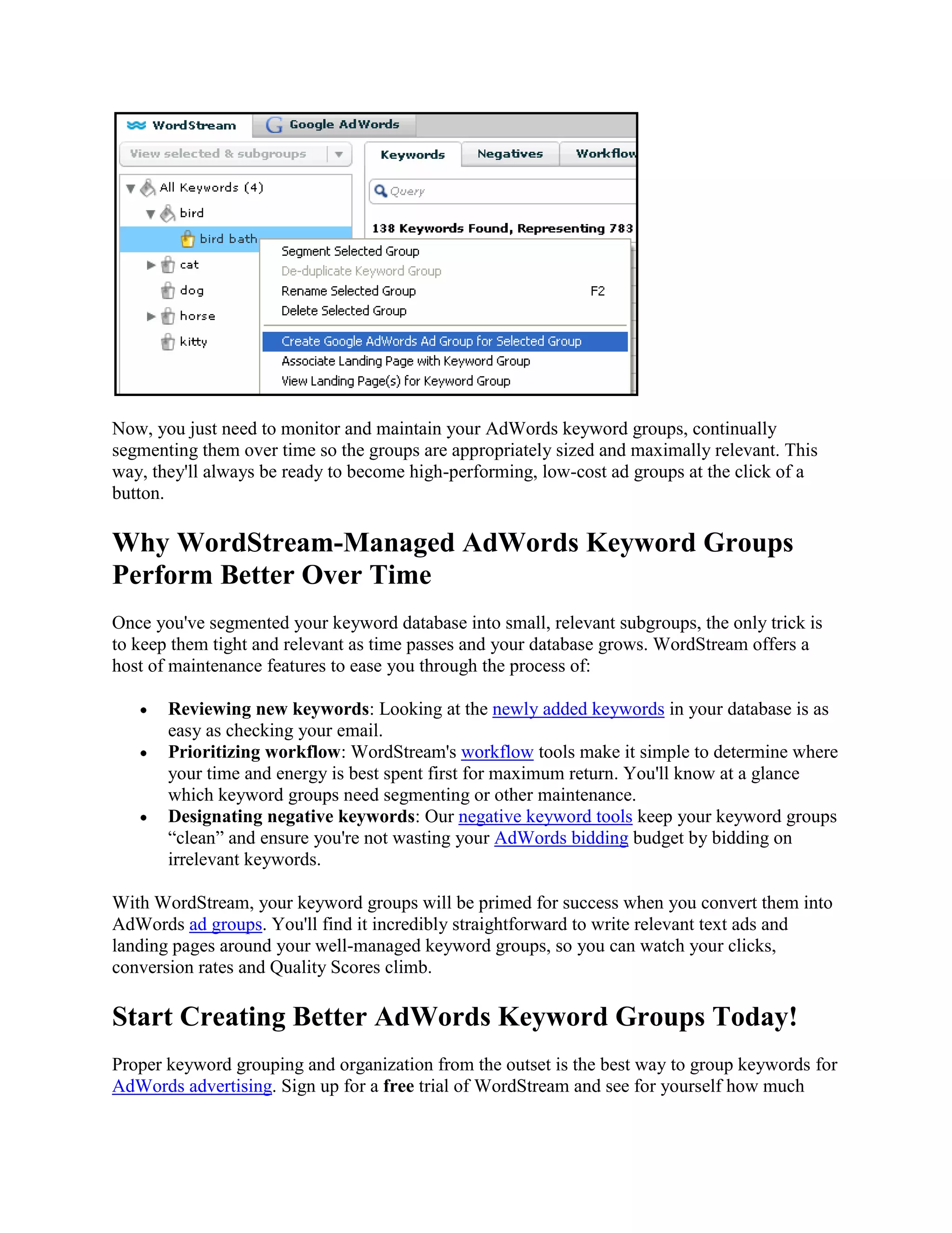 Adwords Keyword Grouping