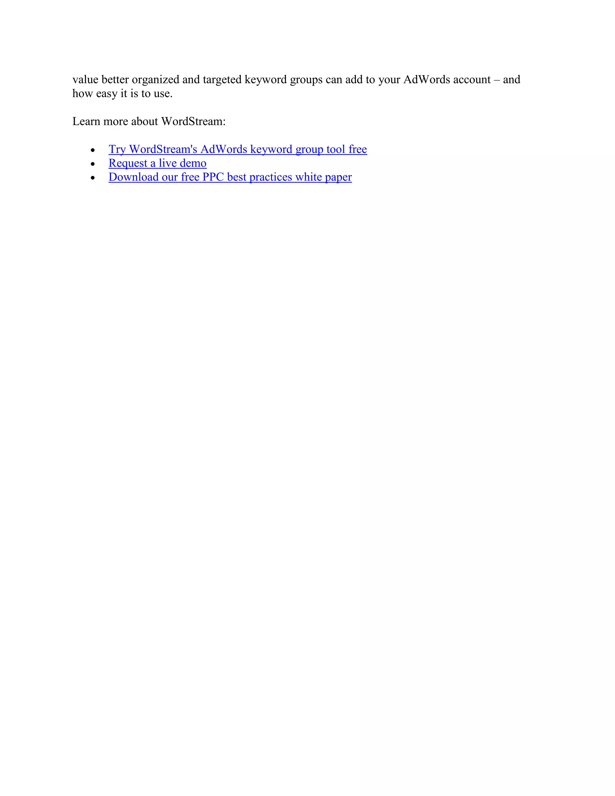Adwords Keyword Grouping
