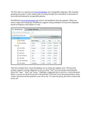 Adwords Keyword Grouping