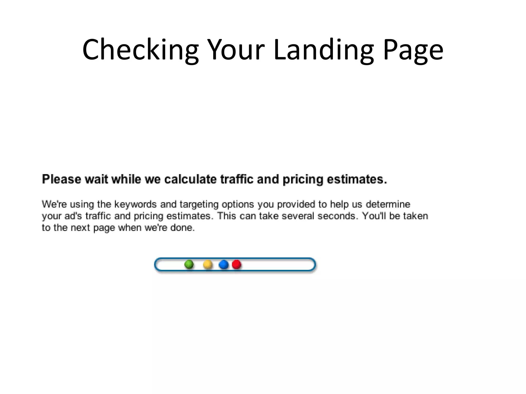 Checking Your Landing Page