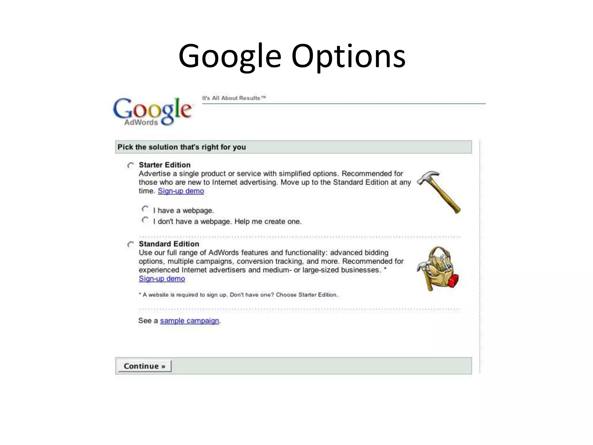Google Options	