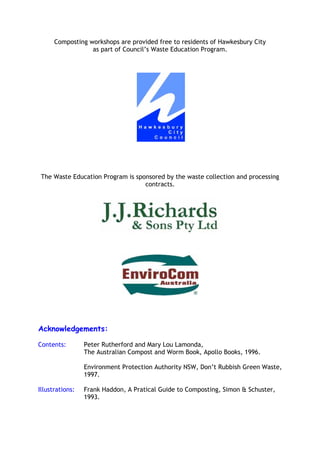 Peter Rutherford Compost Composting and Worm Farming Workshop Manual | PDF