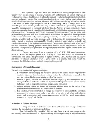 Organic Farming of Vegetables In Indias | PDF