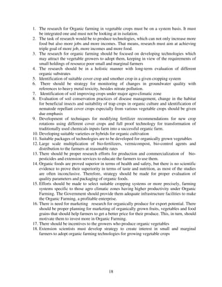 Organic Farming of Vegetables In India | PDF